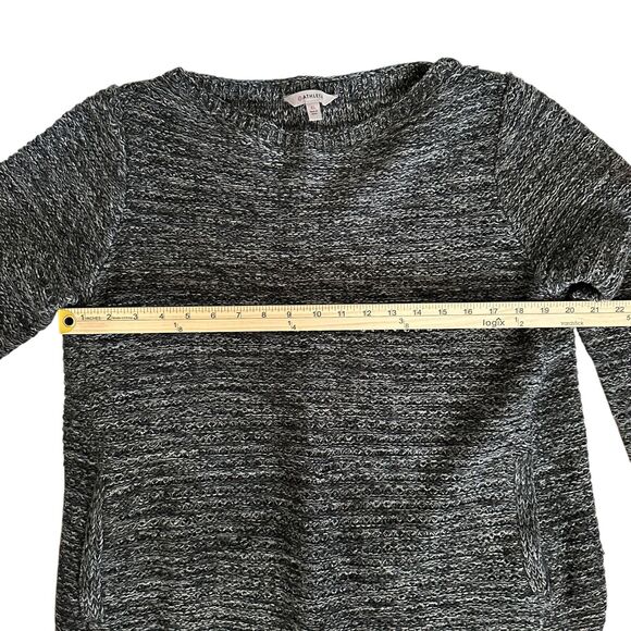 Athleta Dark Grey 100% Extra Fine Merino Wool Boat Neck Boxy Sweater Size XL - Picture 6 of 7